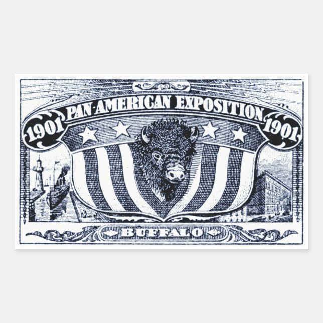 1901 Pan-American Exposition Rectangular Sticker (Front)
