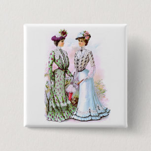 1901 Vintage Dresses 15 Cm Square Badge