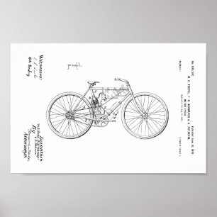 1901 Vintage Motorised Bicycle Patent Art Print