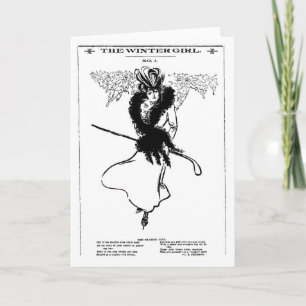 1901 Winter Skating Girl Fashion Card