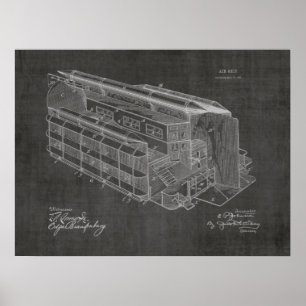 1903 Airship Aeroplane Patent Art Drawing Print