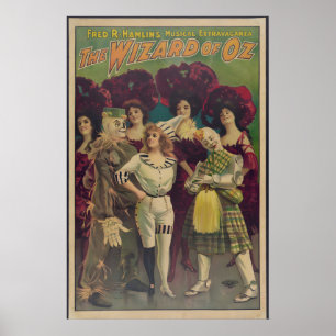 1903 The Wizard of Oz Vintage Style Musical Poster