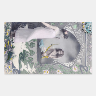 1904 Art Nouveau Valentine  Rectangular Sticker