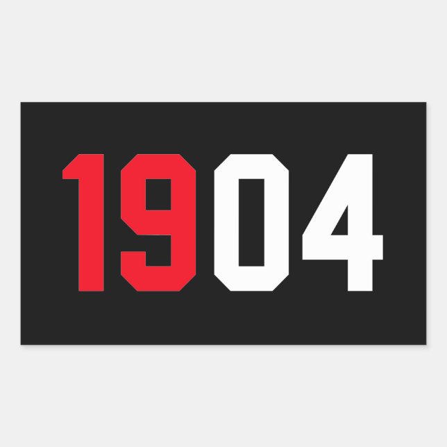 1904 Benfica Red White Rectangular Sticker (Front)