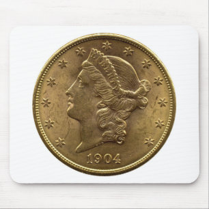 1904 Twenty Dollar Coin front (heads) or $20 money Mouse Pad