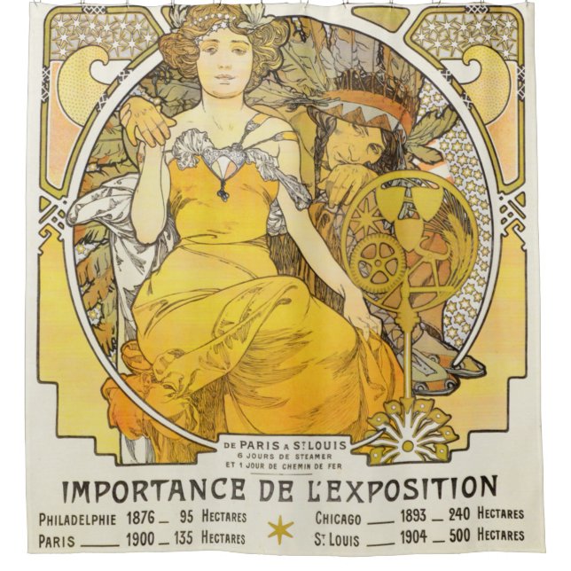 1904 World's Fair By Alphonse Mucha Shower Curtain (Front)