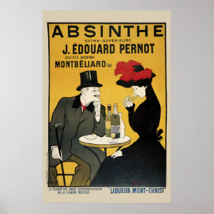 1905 Absinthe Table Vintage Alcohol Advertising Poster