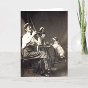 1905 Beer Drinking Dogs Card