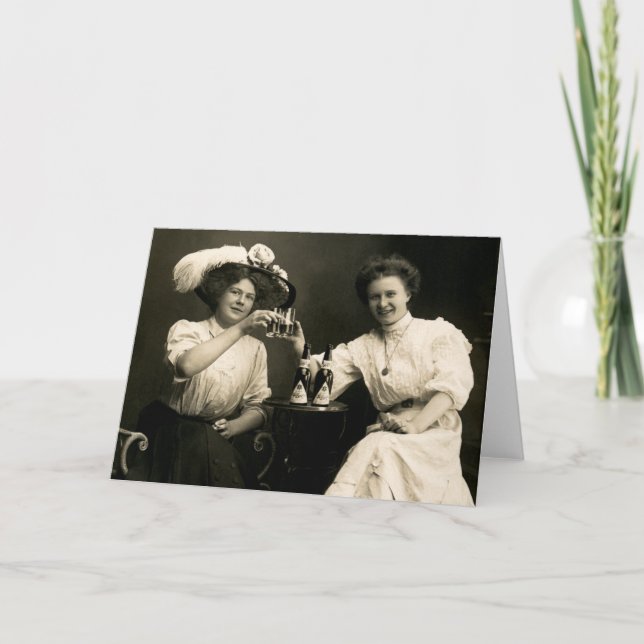 1905 Beer Drinking Girlfriends Card (Front)