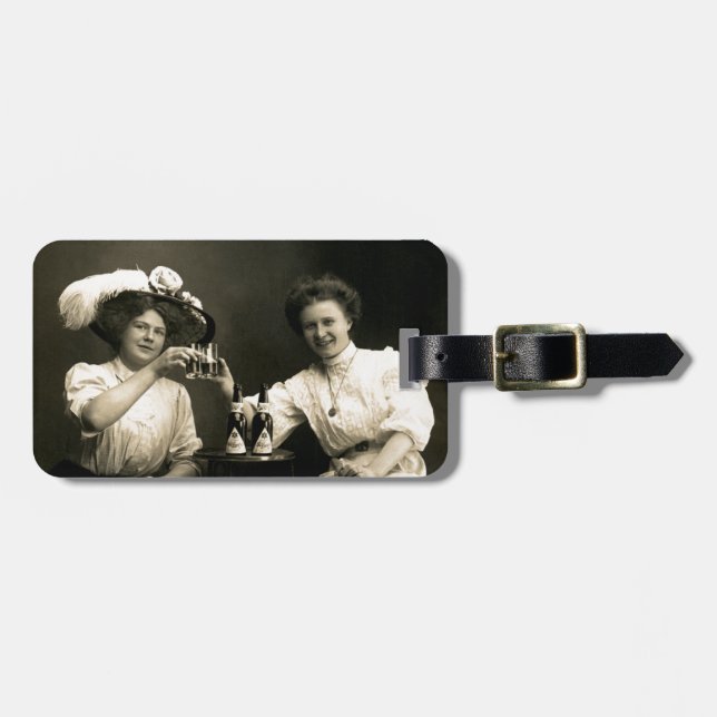 1905 Beer Drinking Girlfriends Luggage Tag (Front Horizontal)