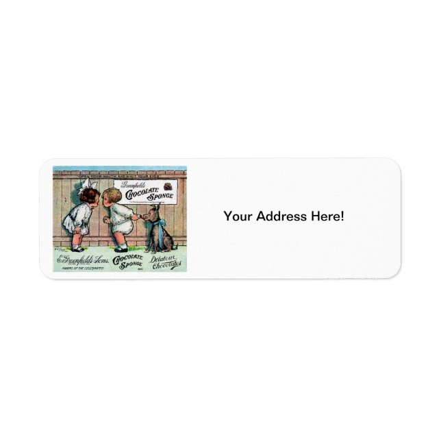1905 Chocolate Candy Ad Return Address Label (Front)