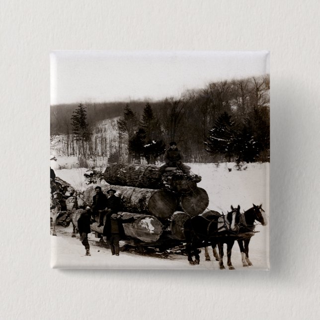 1905 Lumberjacks at work 15 Cm Square Badge (Front)