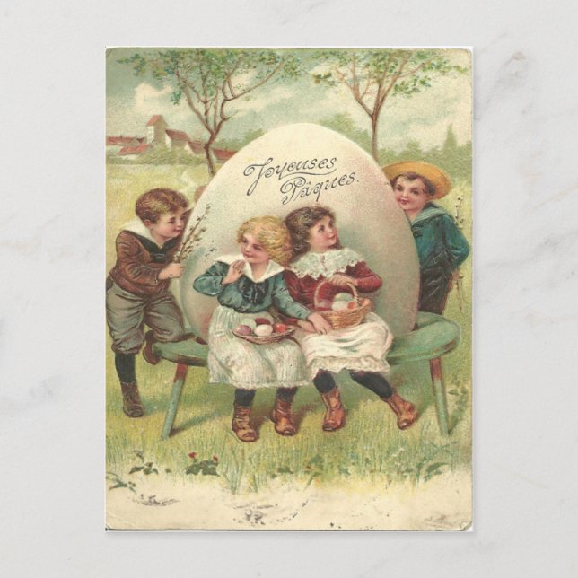 1905 Vintage Joyouses Paques Easter Postcard (Front)