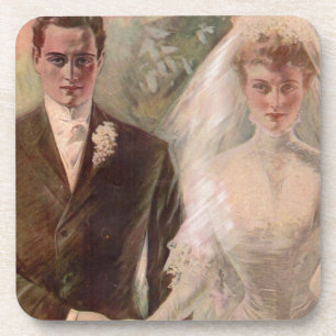 1906 Edwardian wedding Coaster