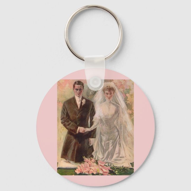 1906 Edwardian wedding Key Ring (Front)