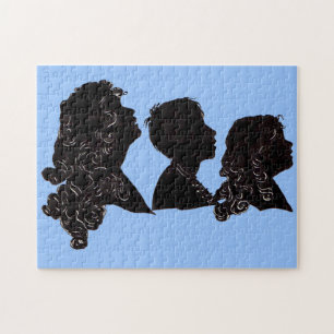 1906 mother, son and daughter silhouettes jigsaw puzzle