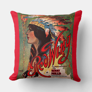1907 Redwing sheet music cover print Cushion