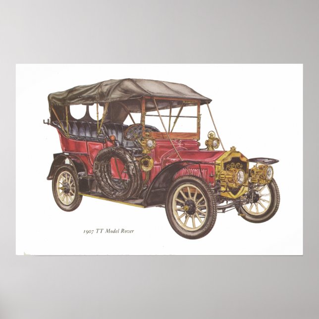 1907 TT Model Rover Automobile Poster (Front)