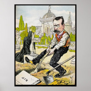 1907 Vintage Caricature Argentina President Poster