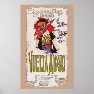 1907 Vintage Vuelta Abajo Cigarette Advertisement Poster