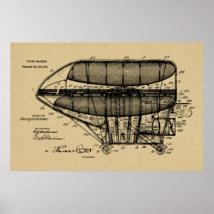 1908 Airship Patent Drawing Art Print