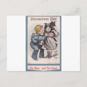 1908 Decoration Day Postcard, The Blue and the Gra Postcard