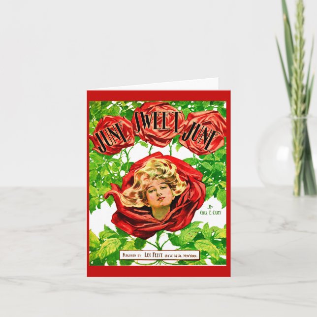 1908 June Sweet June sheet music cover Note Card (Front)