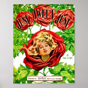 1908 June Sweet June sheet music cover Poster