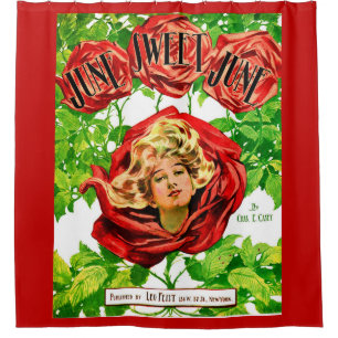 1908 June Sweet June sheet music cover print Shower Curtain