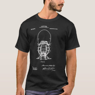 1908 Railroad Lantern Patent Graphic T-Shirt
