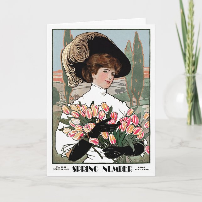 1908! SPRING NUMBER" COVERART GREETING HOLIDAY CARD (Front)