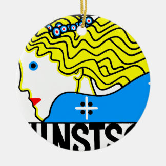 1908 Vienna Art Nouveau Art Show Fair Maiden Ceramic Ornament