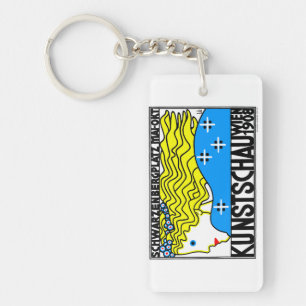 1908 Vienna Art Nouveau Art Show Fair Maiden Key Ring