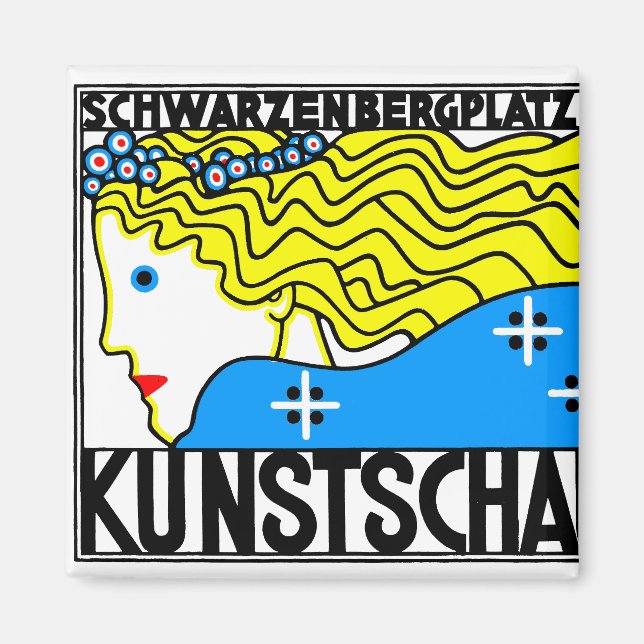 1908 Vienna Art Nouveau Art Show Fair Maiden Magnet (Front)