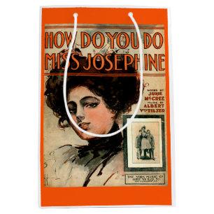 1909 How Do You Do Miss Josephine sheet music Medium Gift Bag