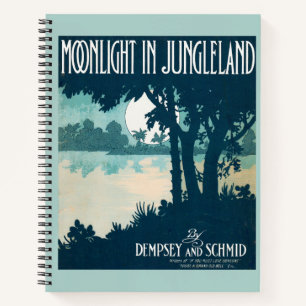 1909 Moonlight In Jungleland sheet music cover Notebook