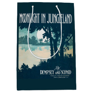 1909 Moonlight in Jungleland sheet music print Medium Gift Bag