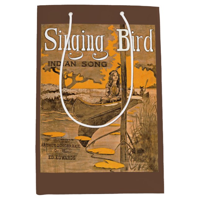 1909 Singing Bird sheet music print Medium Gift Bag (Front)