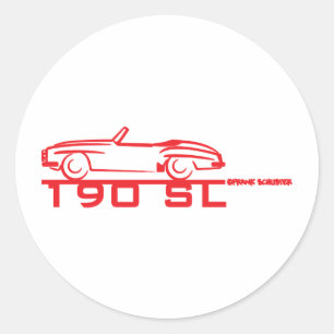 190SL Red Classic Round Sticker