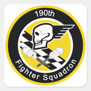 190th Fighter Squadron Square Sticker