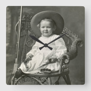 1910 American Tomboy Square Wall Clock