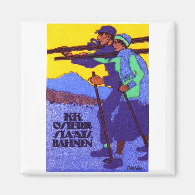 1910 Austrian Ski Poster Magnet (Front)