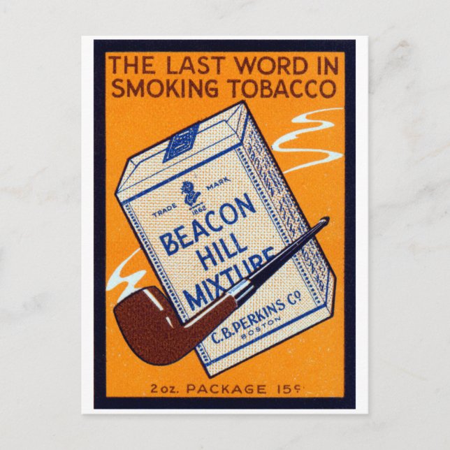 1910 Beacon Hill Pipe Tobacco Postcard (Front)