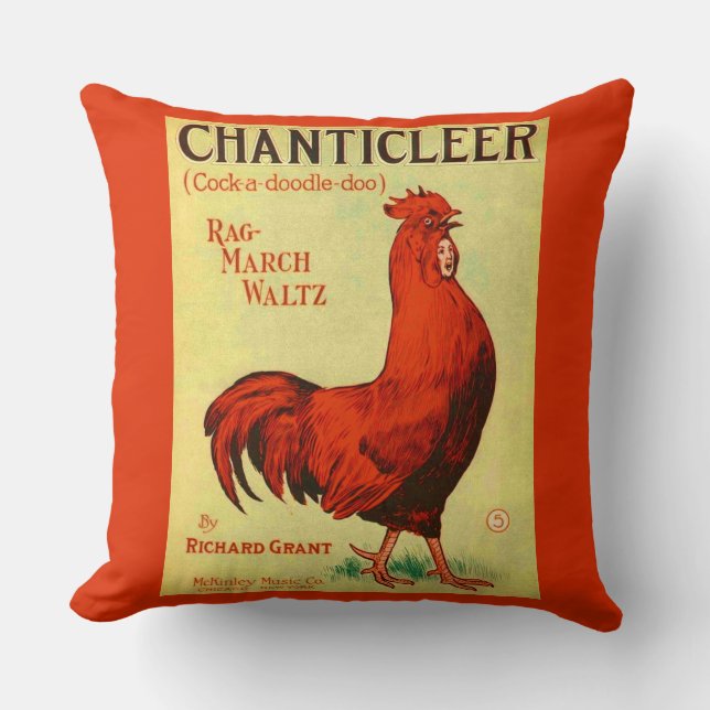 1910 Chanticleer sheet music print Cushion (Front)