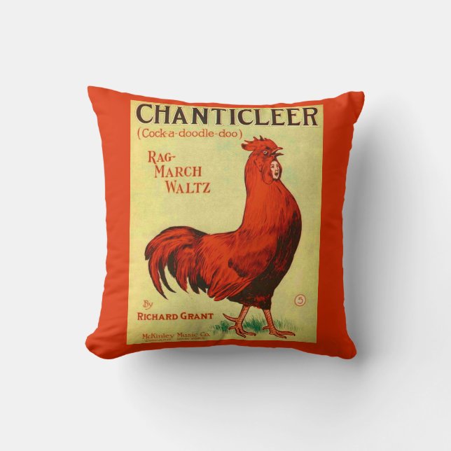 1910 Chanticleer sheet music print Cushion (Front)
