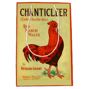 1910 Chanticleer sheet music print Medium Gift Bag