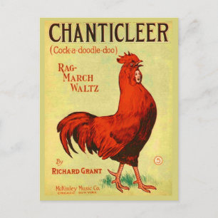 1910 Chanticleer sheet music print Postcard