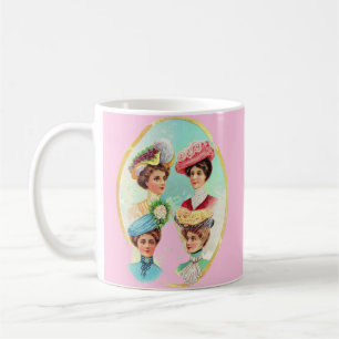 1910 dainty summer hats coffee mug