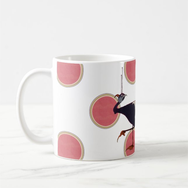 1910 Decorative Art Nouveau Bird mut Coffee Mug (Left)