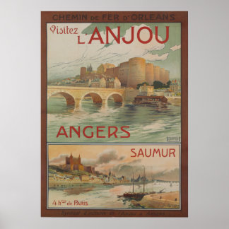 1910 Dubos Visitez LAnjou French Travel Poster